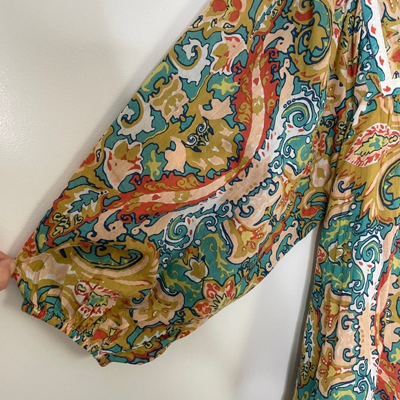Cleobella Magdalena Mini Dress Las Palmas Sz Medium Paisley Boho Balloon Sleeve - Picture 6 of 11